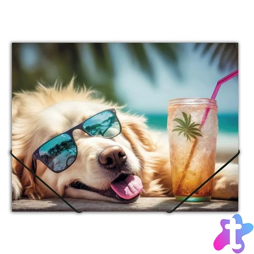 Gumis mappa, 15 mm, PP, A4, PANTA PLAST, "Chillout dog"