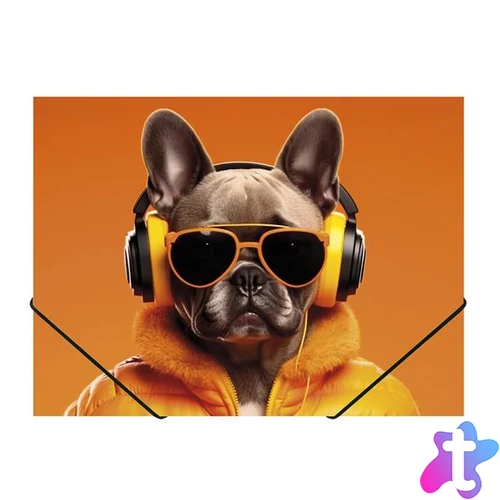 Gumis mappa, 15 mm, PP, A4, PANTA PLAST, "Cool dog"