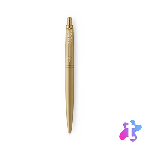 Golyóstoll, 0,7 mm, nyomógombos, arany színű klip, arany tolltest, PARKER, "Royal Jotter XL", kék