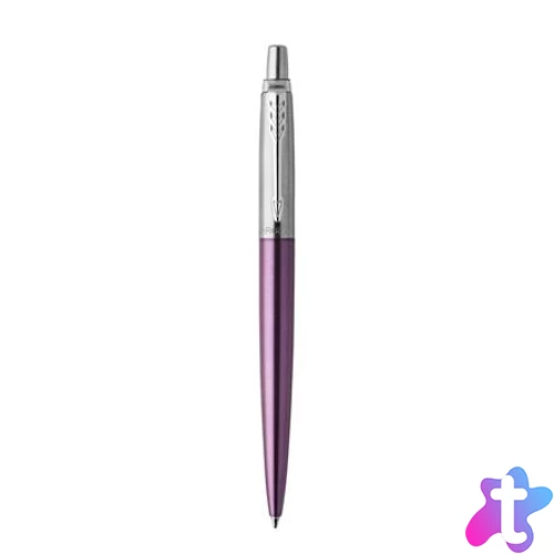 Golyóstoll, 0,7 mm, ezüst színű klip, victoria ibolya kék tolltest, PARKER, "Royal Jotter", kék