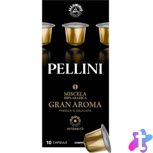 Kávékapszula, Nespresso® kompatibilis, 10 db, PELLINI, "Gran Aroma"