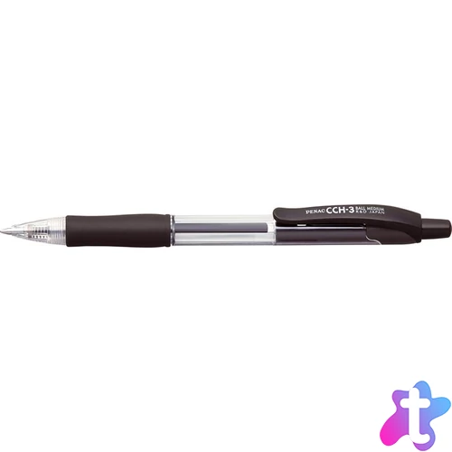 Golyóstoll, 0,7 mm, nyomógombos, PENAC "CCH-3", fekete