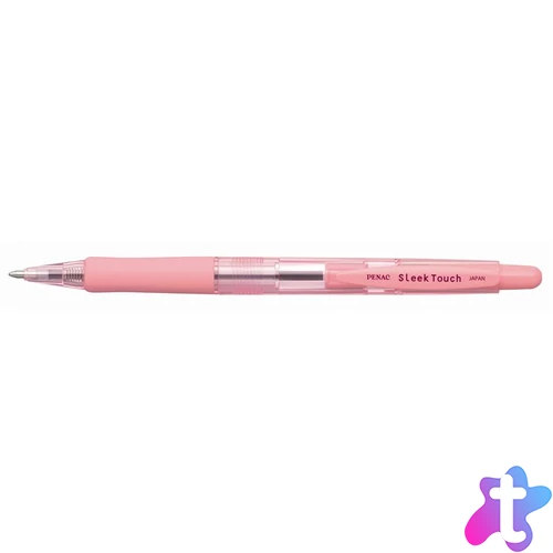 Golyóstoll, 0,7 mm, nyomógombos, rózsaszín tolltest, PENAC "SleekTouch", kék