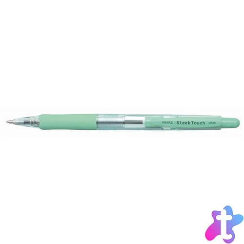 Golyóstoll, 0,7 mm, nyomógombos, zöld tolltest, PENAC "SleekTouch", kék