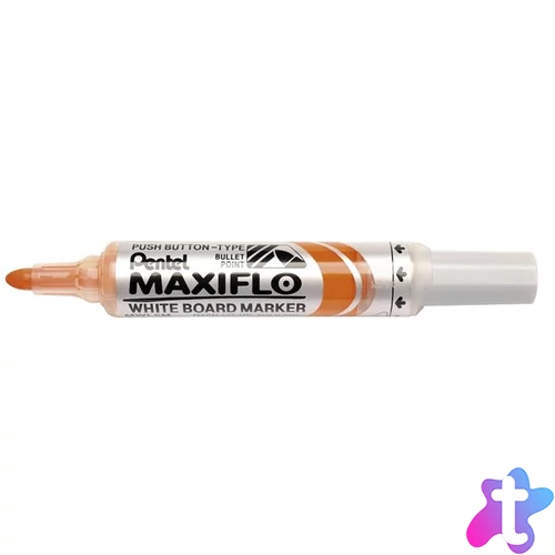 Táblamarker, 2,5 mm, kúpos, PENTEL "Maxiflo MWL5M", narancs