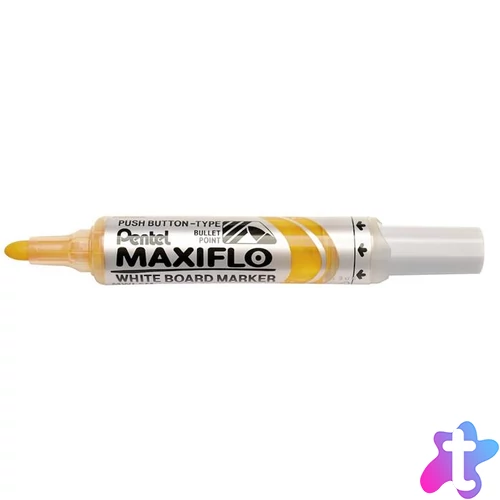 Táblamarker, 2,5 mm, kúpos, PENTEL "Maxiflo MWL5M", sárga