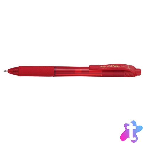 Zseléstoll, 0,35 mm, nyomógombos, PENTEL "EnerGelX BL107", piros