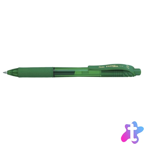 Zseléstoll, 0,35 mm, nyomógombos, PENTEL "EnerGelX BL107", zöld