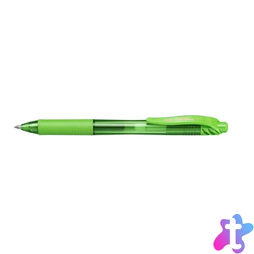 Zseléstoll, 0,35 mm, nyomógombos, PENTEL "EnerGelX BL107", világoszöld
