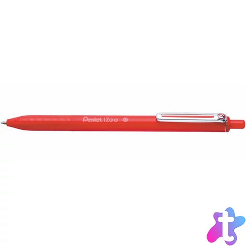 Golyóstoll, 0,35 mm, nyomógombos, PENTEL "iZee", piros