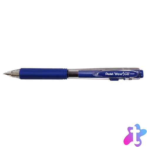 Zseléstoll, 0,35 mm, nyomógombos, PENTEL "WoW!GEL", kék