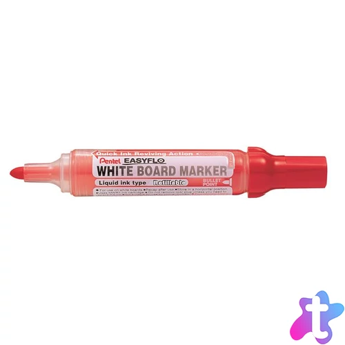 Táblamarker, 6 mm, kúpos hegy, PENTEL "Easyflo", piros