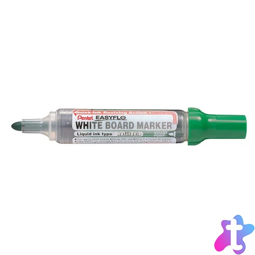 Táblamarker, 6 mm, kúpos hegy, PENTEL "Easyflo", zöld