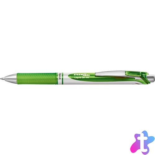 Zseléstoll, 035 mm, nyomógombos, PENTEL "EnerGel BL77", világoszöld