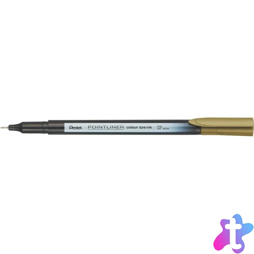 Tűfilc, 0,4 mm, PENTEL "Pointliner", aranybarna