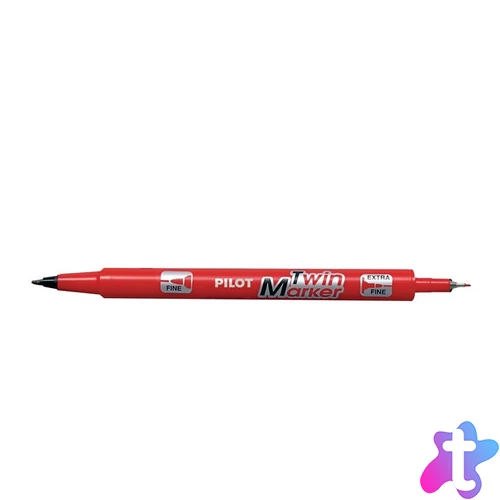 Alkoholos marker, 0,8/2 mm, kétvégű, PILOT "Twin", piros