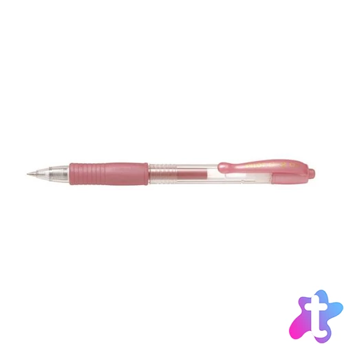 Zseléstoll, 0,32 mm, nyomógombos, PILOT "G-2 Metallic", rózsaszín