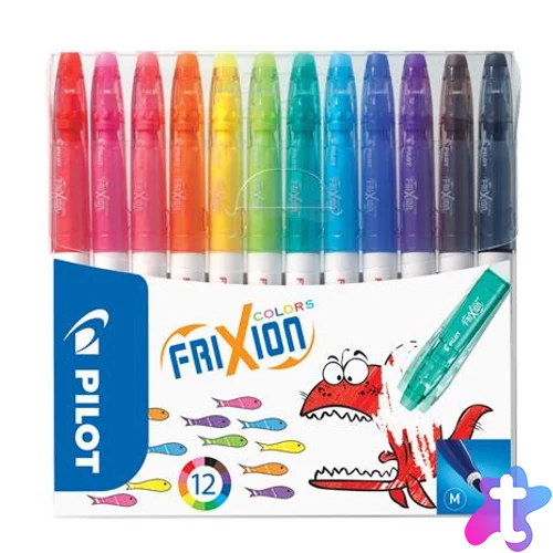 Filctoll készlet, 0,39-0,7 mm, törölhető, PILOT "Frixion Colors", 12 különböző szín