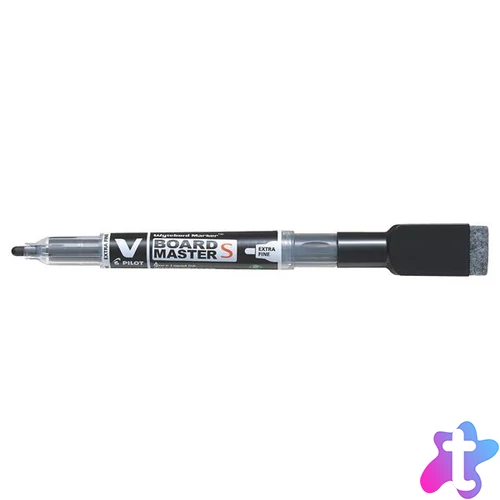 Táblamarker, törlőkupakkal, 1,3 mm, EF, kúpos, PILOT "V-Board Master S", fekete