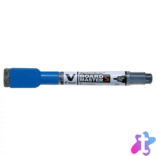 Táblamarker, törlőkupakkal, 0,8 mm, UF, kúpos, PILOT "V-Board Master S", kék