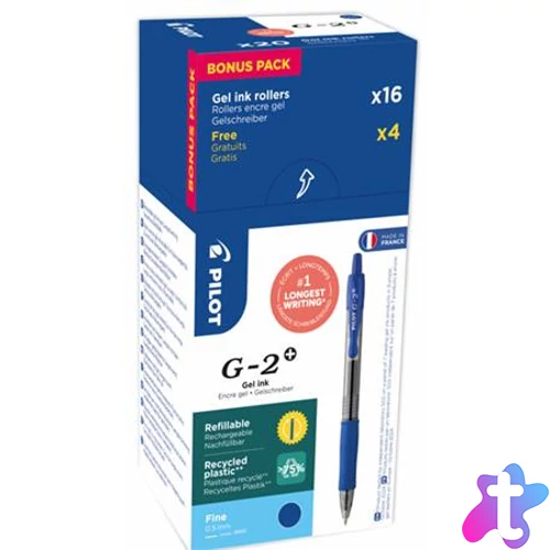 Zseléstoll, 0,32 mm, nyomógombos, PILOT "G-2", 20 db, kék