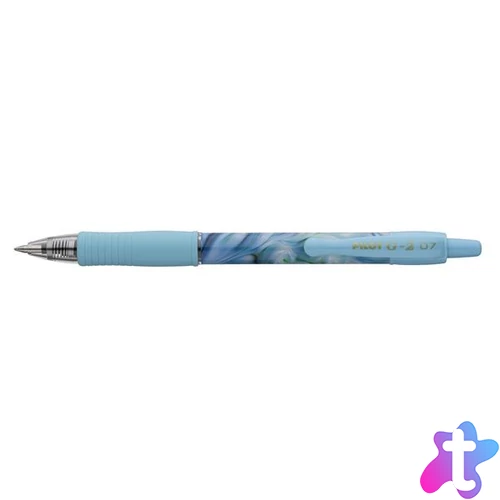 Zseléstoll, 0,32 mm, nyomógombos, kék tolltest, PILOT "G-2 Flow", kék