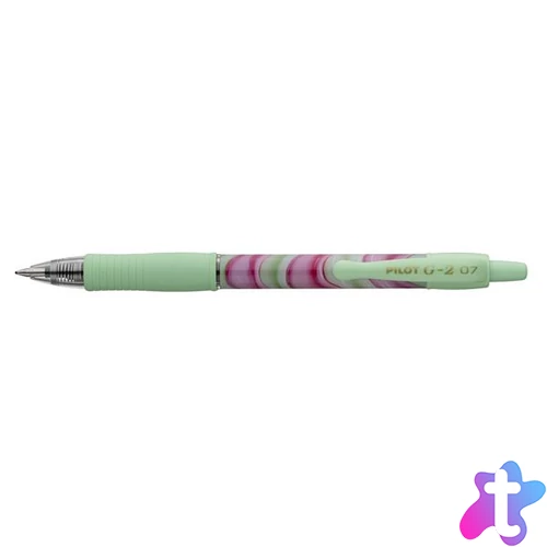 Zseléstoll, 0,32 mm, nyomógombos, zöld tolltest, PILOT "G-2 Flow", kék