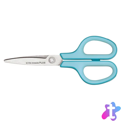 Olló, általános, 17,5 cm, PLUS "Fitcut Curve", világoskék