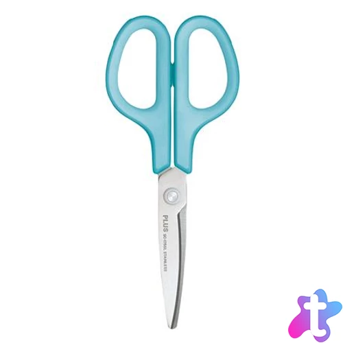 Olló, általános, balkezes, 17,5 cm, PLUS "Fitcut Curve", világoskék