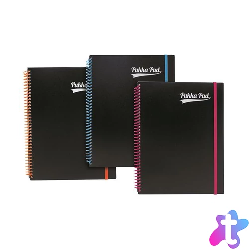 Spirálfüzet, A4+, vonalas, 100 lap, PUKKA PAD, "Neon notepad"