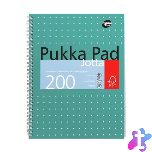 Spirálfüzet, A4+, kockás, 100 lap, PUKKA PAD, "Metallic Jotta"