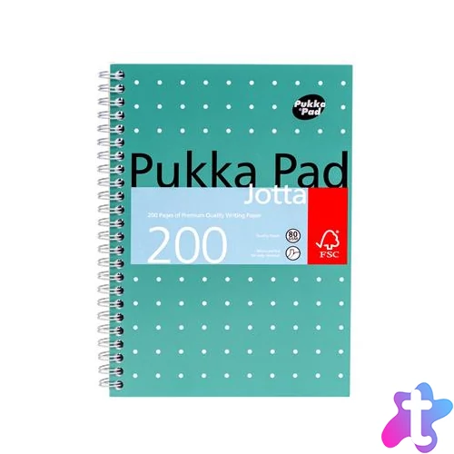Spirálfüzet, A5, kockás, 100 lap, PUKKA PAD, "Metallic Jotta"