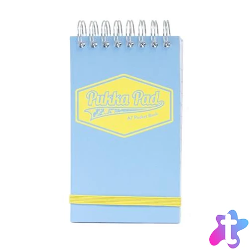 Jegyzetfüzet, spirálozott, A7, vonalas, 50 lap, PUKKA PAD "Pastel", vegyes színek