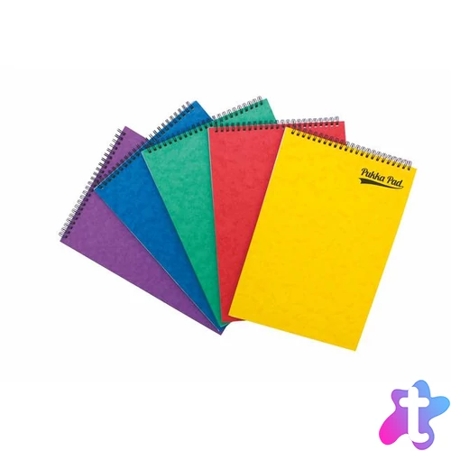 Jegyzetfüzet, A4, vonalas, 60 lap, PUKKA PAD "Pressboard", vegyes színek