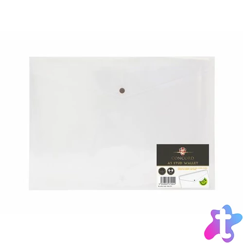 Irattartó tasak, A3, PP, patentos, PUKKA PAD "Concord", áttetsző
