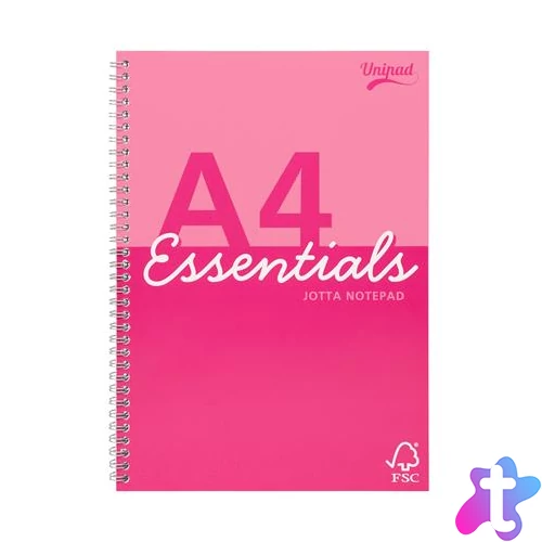 Spirálfüzet, A4, vonalas, 80 lap, PUKKA PAD "Unipad Essentials Jotta", vegyes