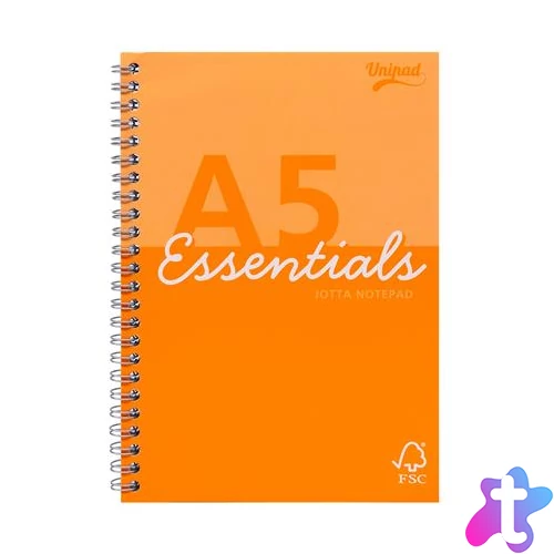 Spirálfüzet, A5, vonalas, 80 lap, PUKKA PAD "Unipad Essentials Jotta", vegyes