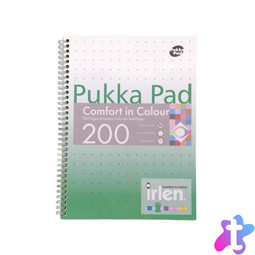 Spirálfüzet, A4, vonalas, 100 lap, PUKKA PAD "Irlen Jotta Green"
