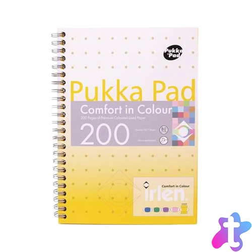 Spirálfüzet, A5, vonalas, 100 lap, PUKKA PAD "Irlen Jotta Gold"