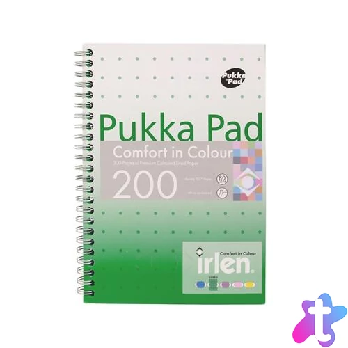 Spirálfüzet, A5, vonalas, 100 lap, PUKKA PAD "Irlen Jotta Green"