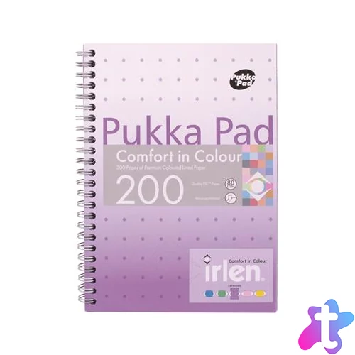 Spirálfüzet, A5, vonalas, 100 lap, PUKKA PAD "Irlen Jotta Lavender"