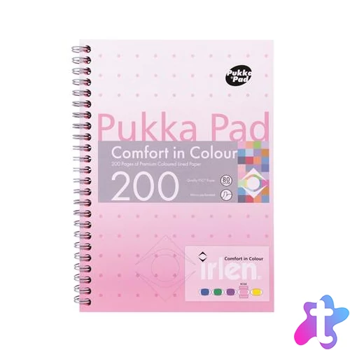 Spirálfüzet, A5, vonalas, 100 lap, PUKKA PAD "Irlen Jotta Rose"