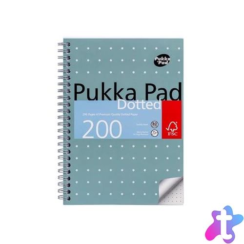 Spirálfüzet, A5, pontrácsos, 100 lap, PUKKA PAD "Metallic Jotta"