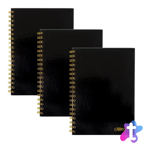 Spirálfüzet, B5, vonalas, 80 lap, FSC, PUKKA PAD "Carpe Diem", fekete