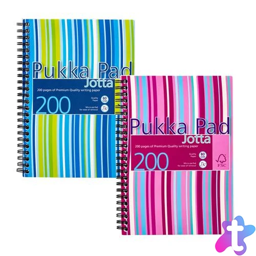 Spirálfüzet, A5, vonalas, 100 lap, PUKKA PAD "Stripe Jotta"