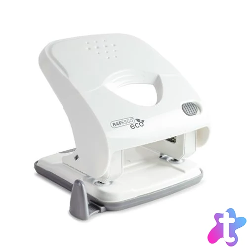 Lyukasztó, kétlyukú, 40 lap, könnyített lyukasztás, antibakteriális, RAPESCO "ECO X5", fehér