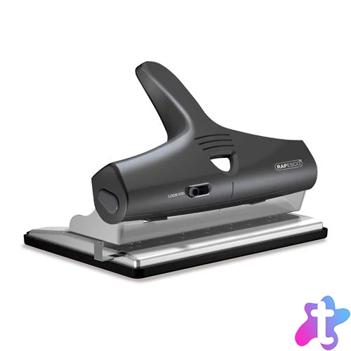 Lyukasztó, állítható lyukszámú, 32 lap, RAPESCO "Heavy Duty", fekete-szürke