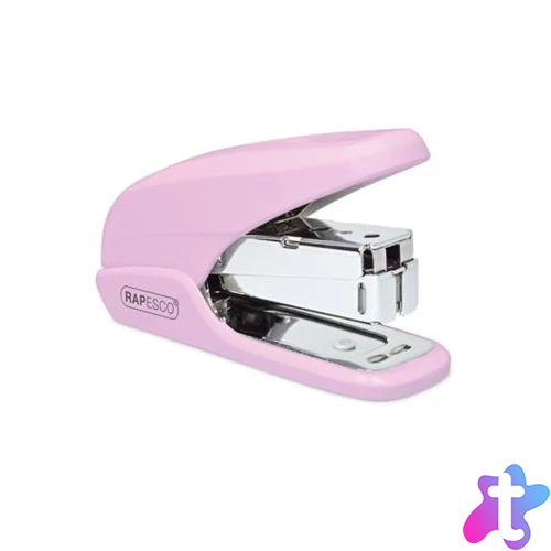 Tűzőgép, 24/6, 26/6, 20 lap, könnyített tűzés, RAPESCO "X5-Mini Less Effort", világos rózsaszín