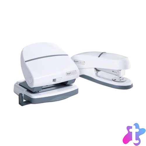 Tűzőgép és lyukasztó készlet, RAPESCO "P20" és "P30", fehér