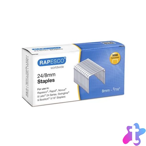 Tűzőkapocs, 24/8, horganyzott, RAPESCO